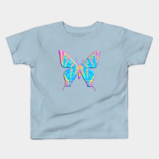 Aqua and Pink Tiger Swallowtail Butterfly Kids T-Shirt